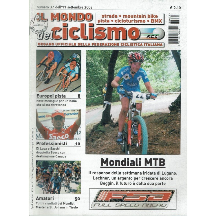 Il mondo del ciclismo  37 sett. 2003 mondiali MTB ed. Sporty R08
