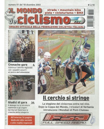 Il mondo del ciclismo  51 dic. 2003 il cerchio si stringe ed. Sporty R08