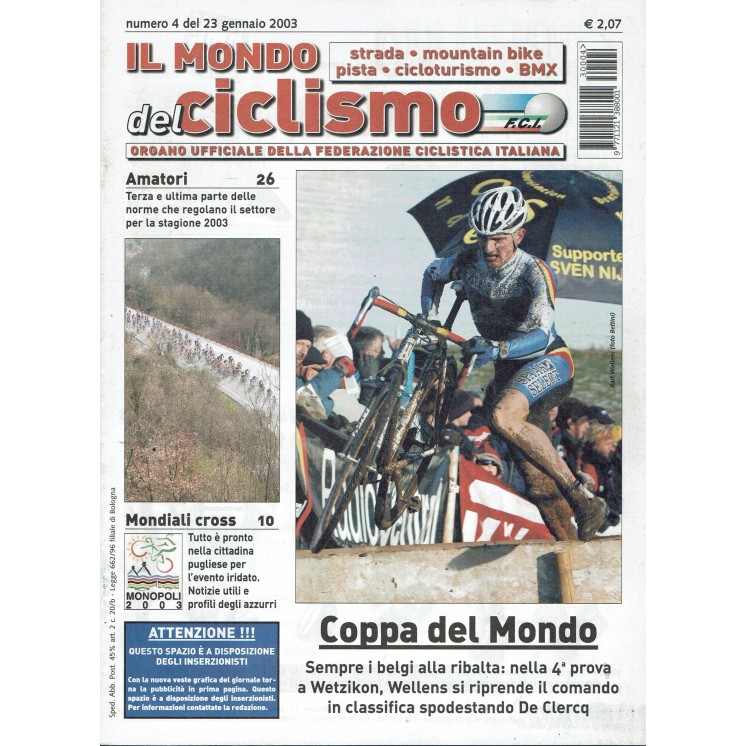 Il mondo del ciclismo   4 gen. 2003 coppa del mondo ed. Sporty R08