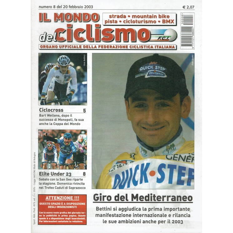 Il mondo del ciclismo   8 feb. 2003 giro del Mediterraneo ed. Sporty R08