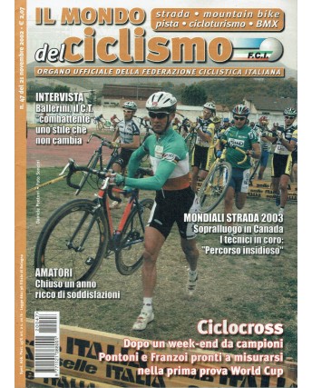 Il mondo del ciclismo  47 nov. 2002 ciclocross Pontoni e Franzoi ed. Sporty R08