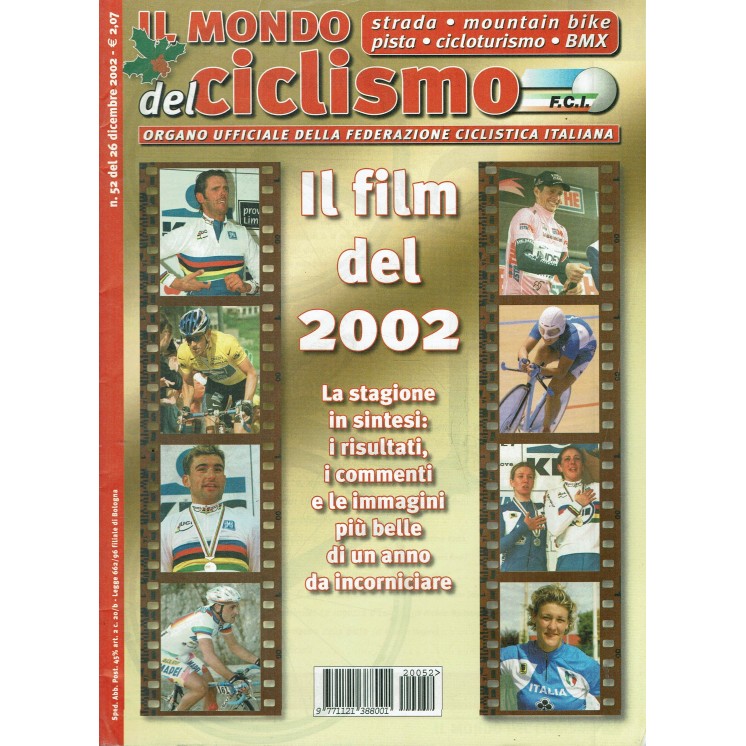 Il mondo del ciclismo  52 dic. 2002 il film del 2002 ed. Sporty R08