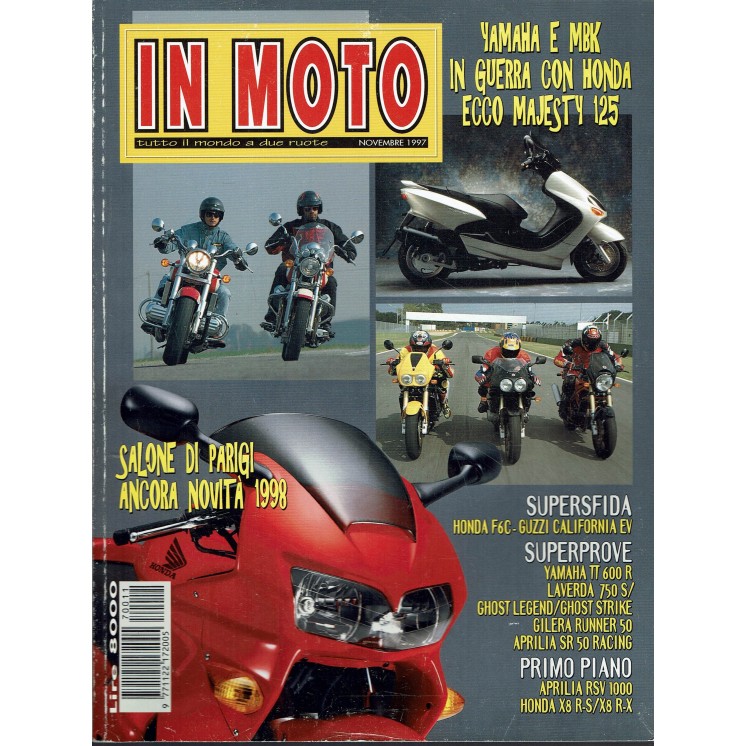 In moto  11 nov. 1997 Yamaha e MBK guerra con Honda ed. Conti R09