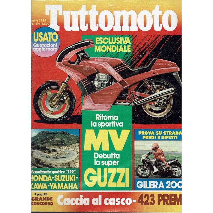 Tutto moto   6 giu. 1985 ritorna sportiva MV debutta Guzzi ed. Conti R09