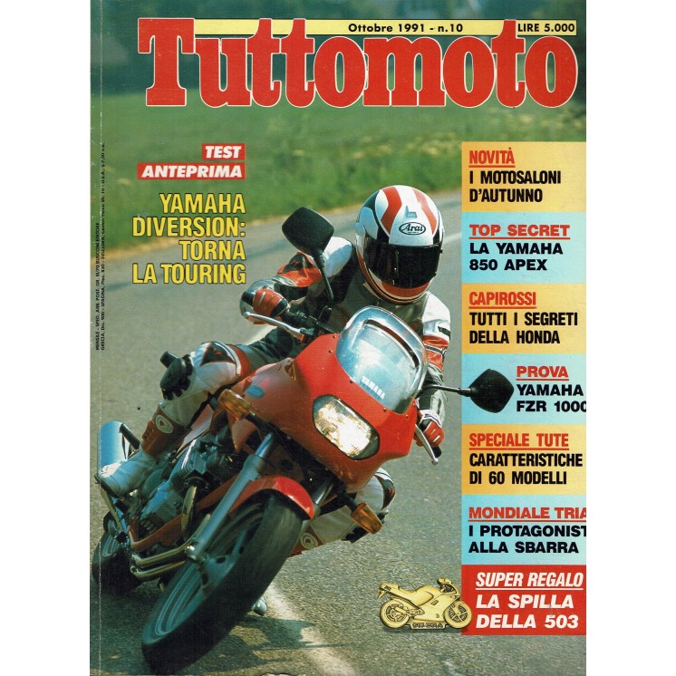 Tutto moto  10 ott. 1991 Yamaha diversion ed. Conti R09