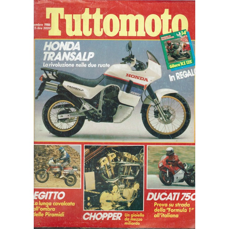 Tutto moto  12 dic. 1986 Honda Transalp ed. Conti R09