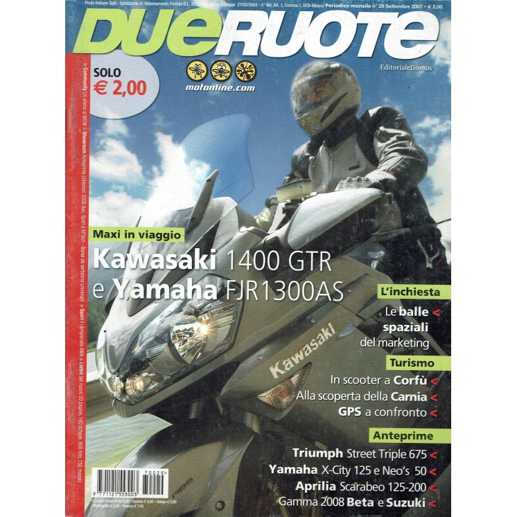 Due ruote  29 sett. 2007 Kawasaki 1400 GTR ed. Domus R10 