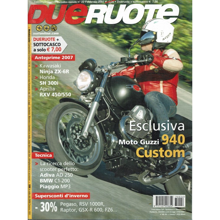 Due ruote  22 feb. 2007 moto Guzzi 940 Costum ed. Domus R10 