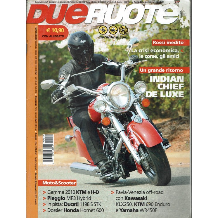 Due ruote  54 ott. 2009 Indian Chief de Luxe ed. Domus R10 