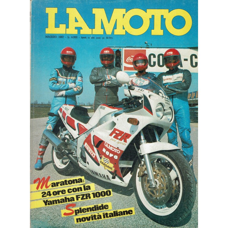 La moto  5 mag. 1987 maratona 24 ore con Yamaha FZR 1000 ed. Conti R11