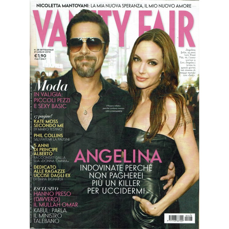 Vanity Fair 28 lug. 2010 Brad Pitt Angelina Jolie Kate Moss ed. Condè Nast R14
