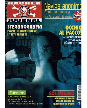 Hacker journal 19 feb. 2003 SQL inferno occhio al pacco FF03