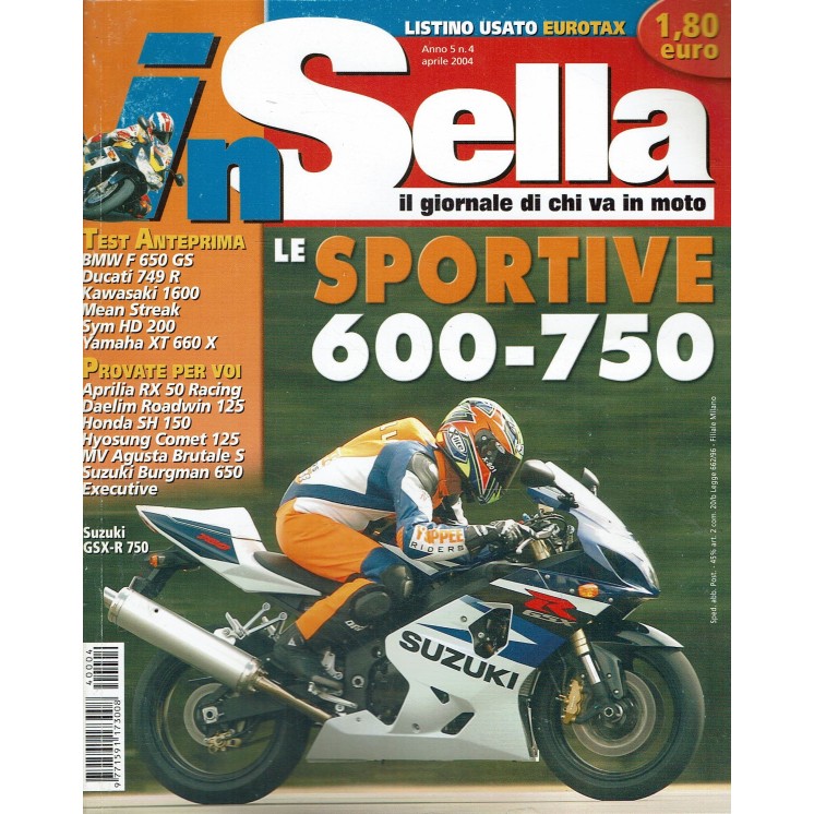 In sella  4 apr. 2004 le sportive 600 750 ed. Unibeta R15