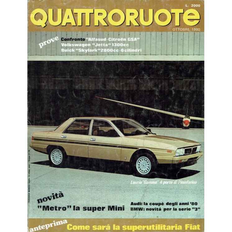 Quattroruote 300 ott. 1980 Metro la super Mini Audi BMW ed. Domus FF05