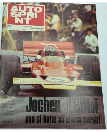 Auto Sprint  31 ago. 1970 Jochen Grindt Ferrari di Ickx ed. Conti FF06