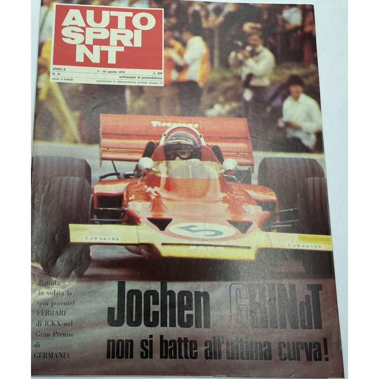 Auto Sprint  31 ago. 1970 Jochen Grindt Ferrari di Ickx ed. Conti FF06