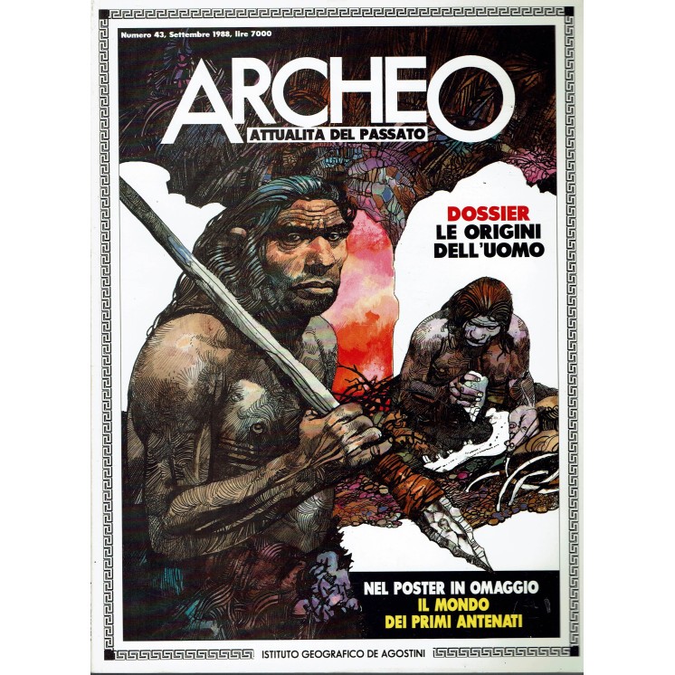 Archeo n.  43 anno '88 le origini dell'uomo ed. De Agostini FF03