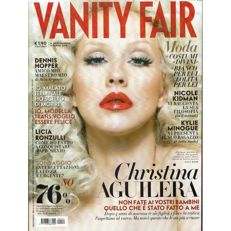 Vanity Fair 22 giu. 2010 Christina Aguilera Nicole Kidman ed. Condè Nast R14