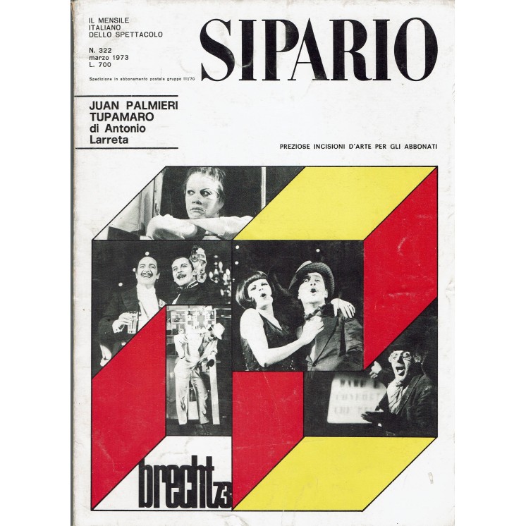 Sipario n. 322 mar. 1973 Juan Palmieri Tupamaro ed. Sipario FF11