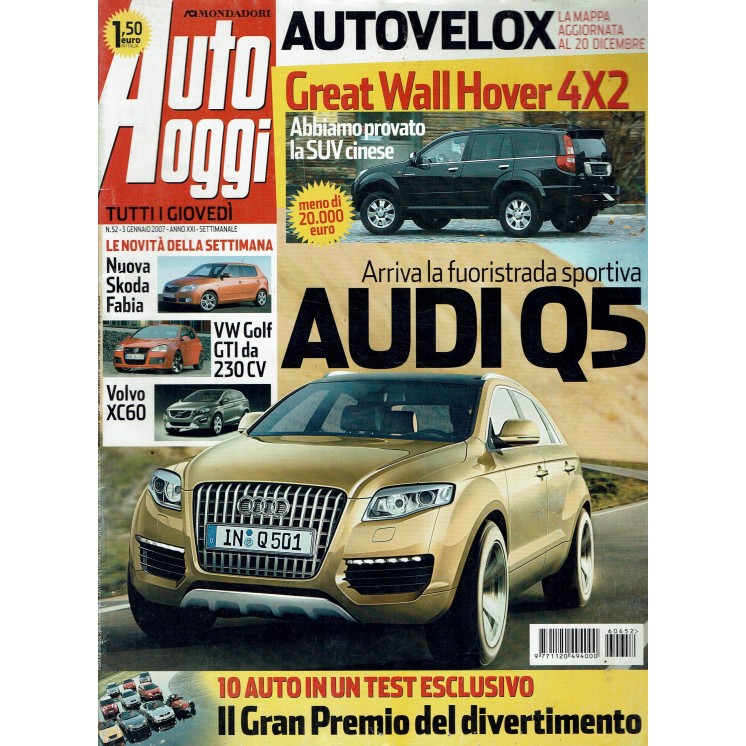 Auto Oggi  52 gen. 2007 Audi Q5 Suv cinese ed. Mondadori FF18