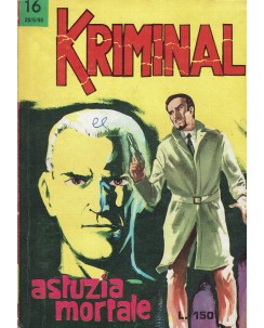 Kriminal n. 16 astuzia mortale di Magnus Bunker ed. Corno BO12