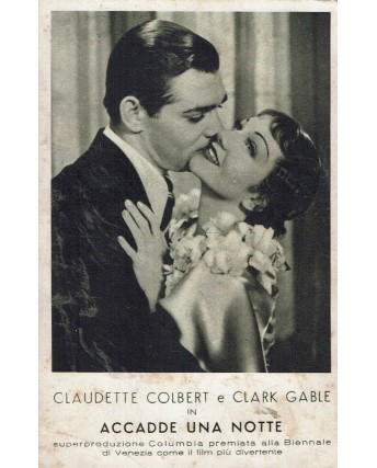 Cartolina Claudette Colbert e Clark Gable accade una notte Gd54