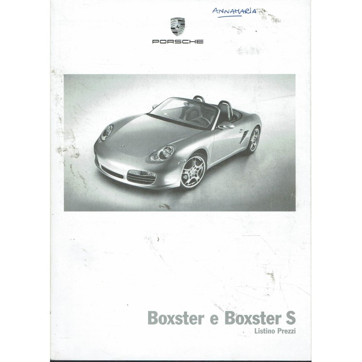 Porsche : Boxster e Boxster S listino prezzi ed. Porsche A65