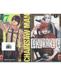 Chainsaw Man 17 + Gokurakugai 1 di Fujimoto NUOVO ed. Panini Comics