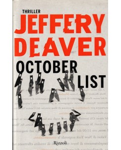 Jeffery Deaver : october list CARTONATO ed. Rizzoli A48