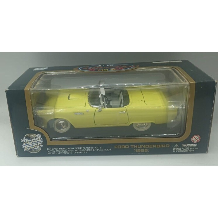 Road Tough  1/18  Ford Thunderbird 1955 gialla BOX DIE CAST Gd10
