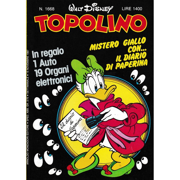 Topolino n.1668 15 nov 1987 di Walt Disney ed. Mondadori