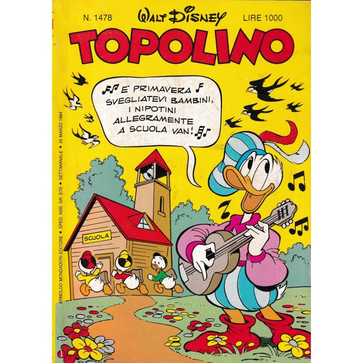 Topolino n.1478 25 mar 1984 di Walt Disney ed. Mondadori