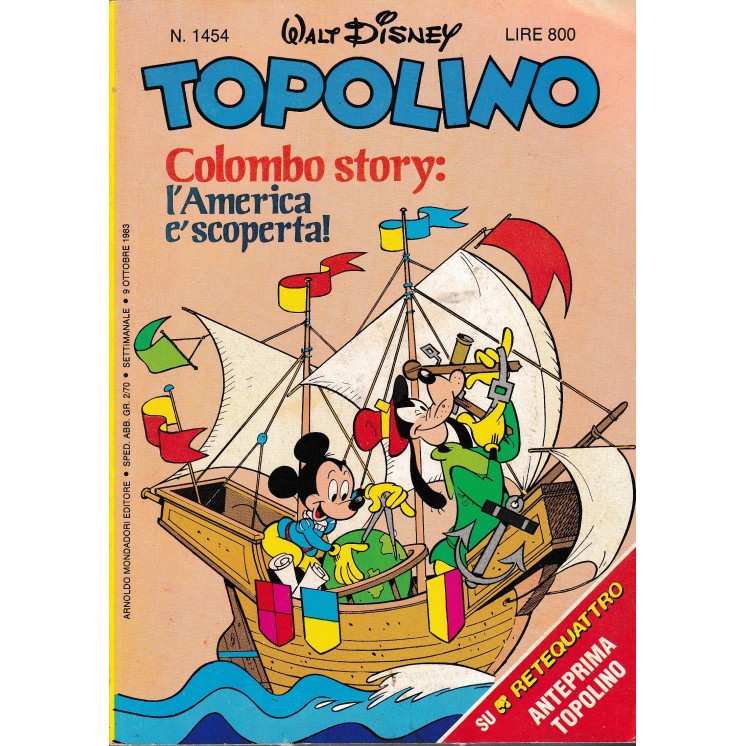 Topolino n.1454 9 ott 1983 di Walt Disney ed. Mondadori