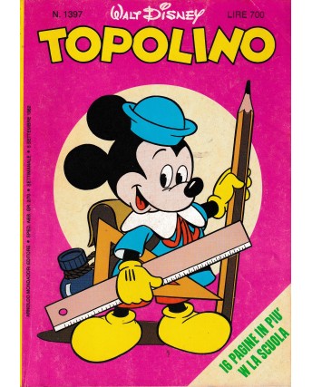 Topolino n.1397 5 set 1982 inserto SCUOLA di Walt Disney ed. Mondadori