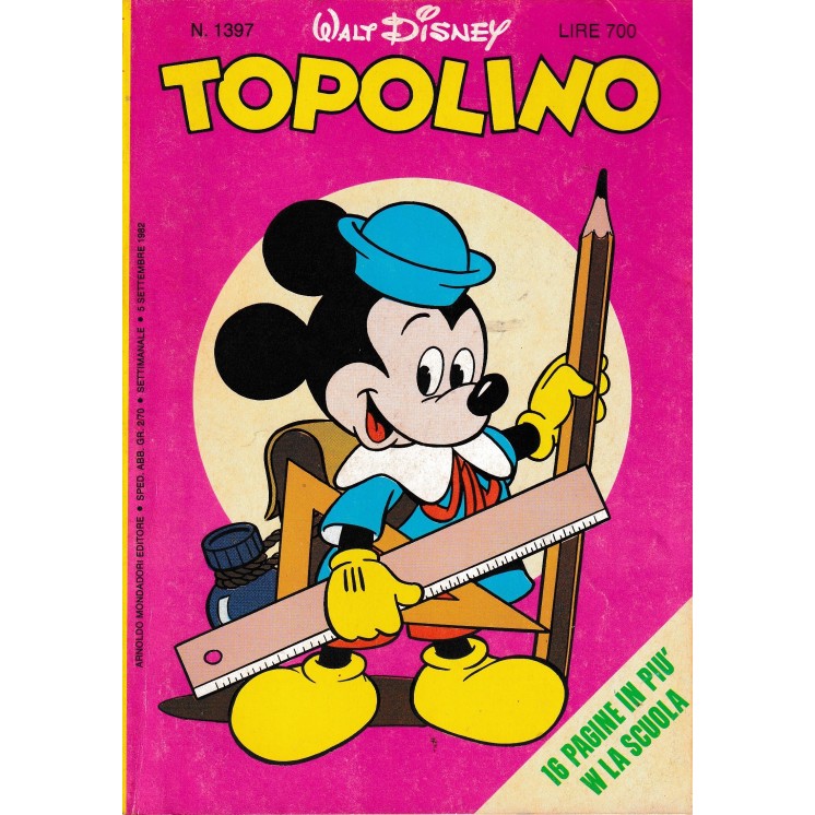 Topolino n.1397 5 set 1982 inserto SCUOLA di Walt Disney ed. Mondadori