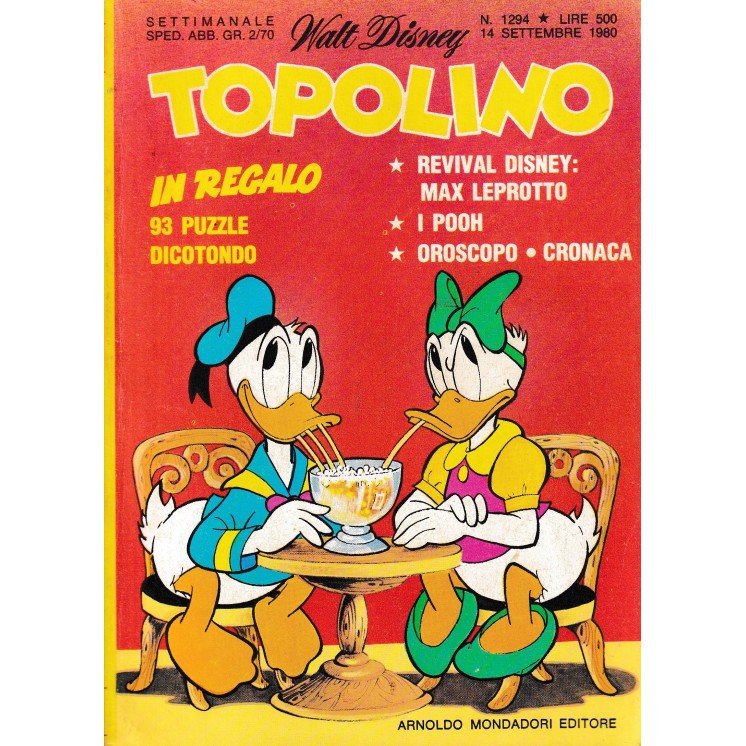 Topolino n.1294 14 set 1980 di Walt Disney ed. Mondadori