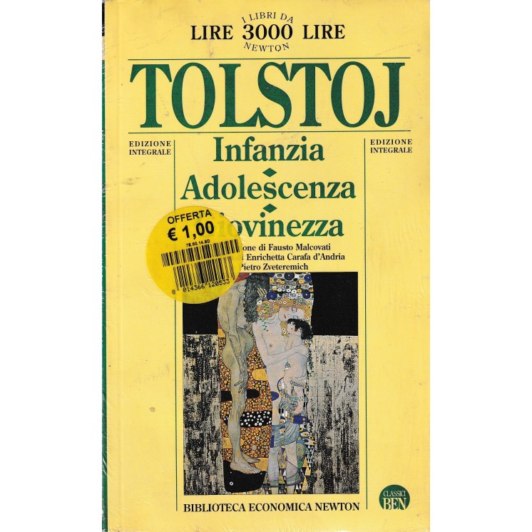 Tolstoj : infanzia adolescenza giovinezza BROSSURATO ed. Newton e Compton A33
