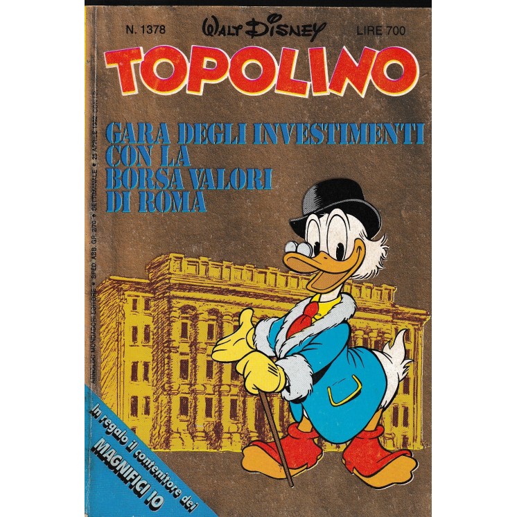 Topolino n.1378 cedola di Walt Disney ed. Mondadori