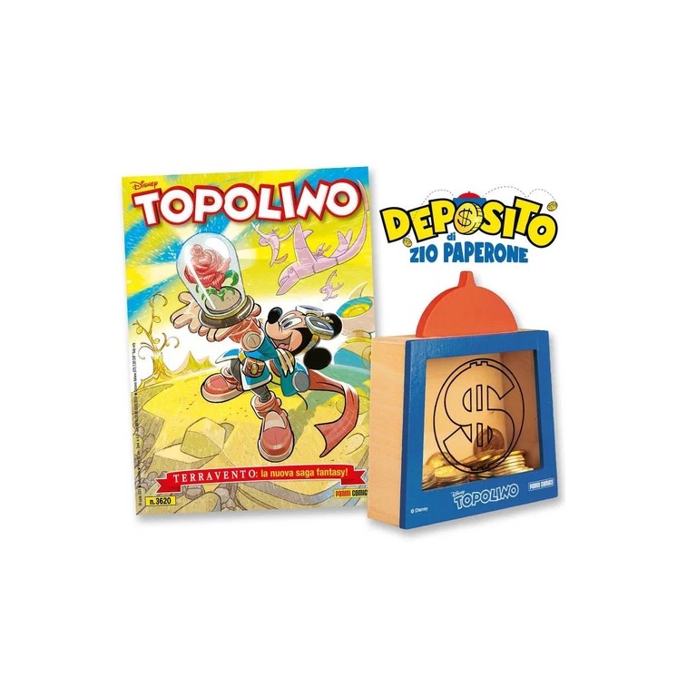 Topolino n. 3620 + salvadanaio legno NUOVO ed. Panini Comics FU51