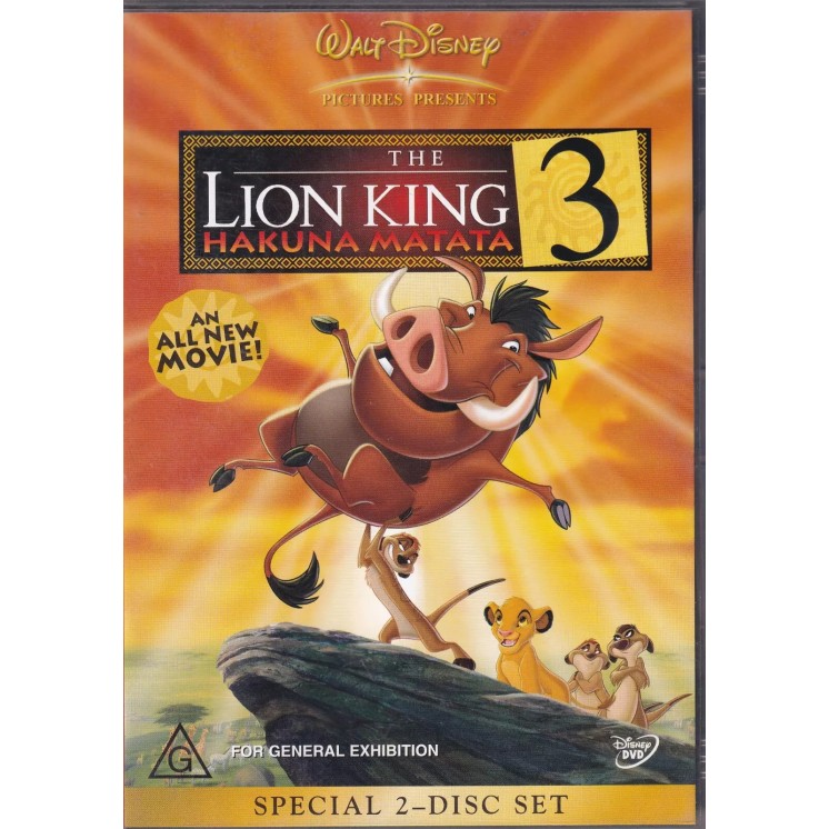 DVD The lion king 3 hakuna matata ed. speciale INGLESE usato ed. Disney B78