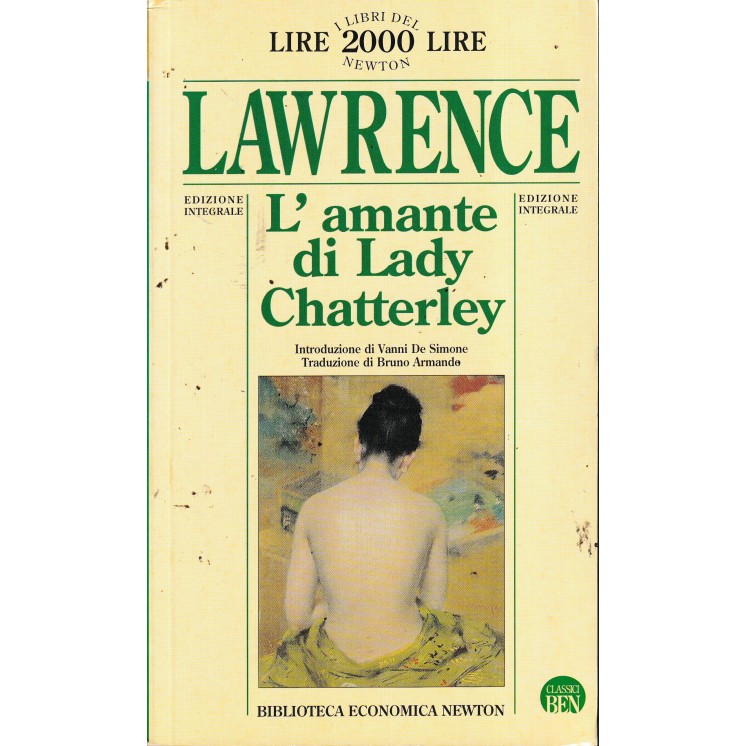 Lawrence : amante Lady Chatterley versione integrale BROSSURATO ed. Newton A70
