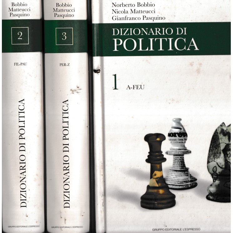 Bobbio : dizionario di politica seq. COMPL. 1/3 CART. ed. L'Espresso A09