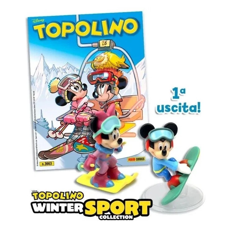 Topolino n. 3663 + statue Topolino winter sport NUOVO ed. Panini Comics FU59