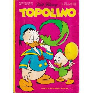 Topolino n. 739 + BOLLINI di Walt Disney ed.  Mondadori