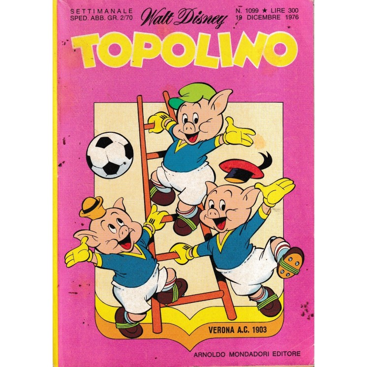 Topolino n.1099 + BOLLINI pieghevole BIG JIM di Walt Disney ed.  Mondadori