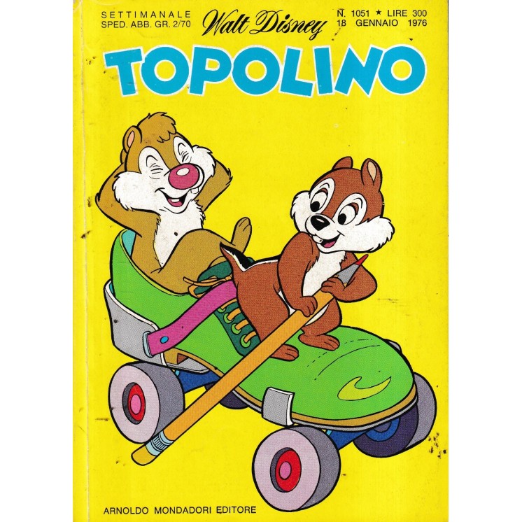 Topolino n.1051 + cedola libraria di Disney ed.  Mondadori
