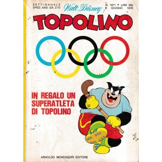 Topolino n.1071 + BOLLINI di Disney ed.  Mondadori