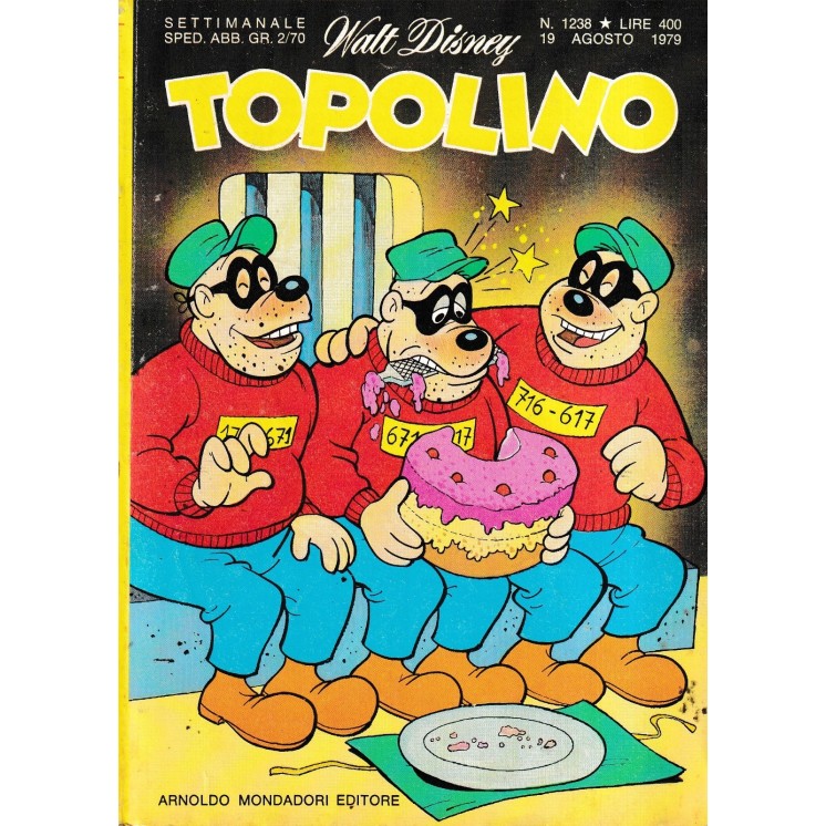 Topolino n.1238 + bollini di Disney ed.  Mondadori