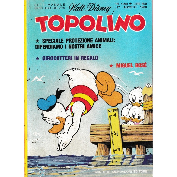 Topolino n.1290 + bollini di Disney ed.  Mondadori