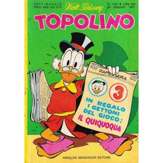 Topolino n.1122 + bollini di Disney ed.  Mondadori